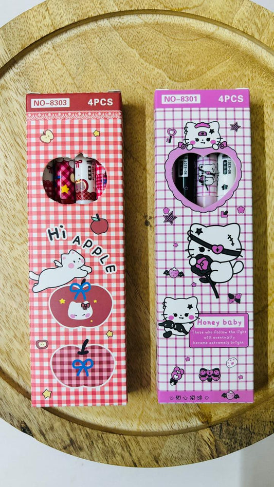 Kawaii Pens Set of 4 Box