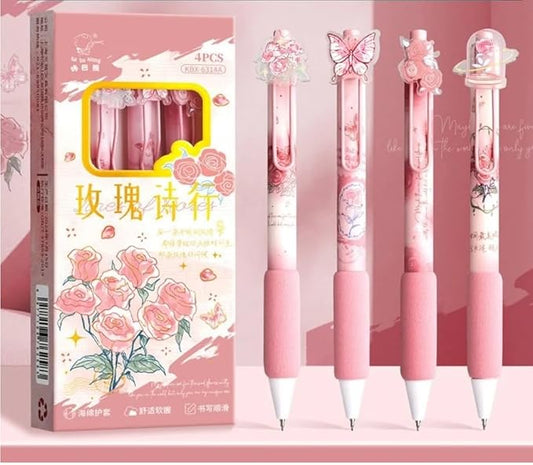 Rose Theme Gel Pen Set of 4