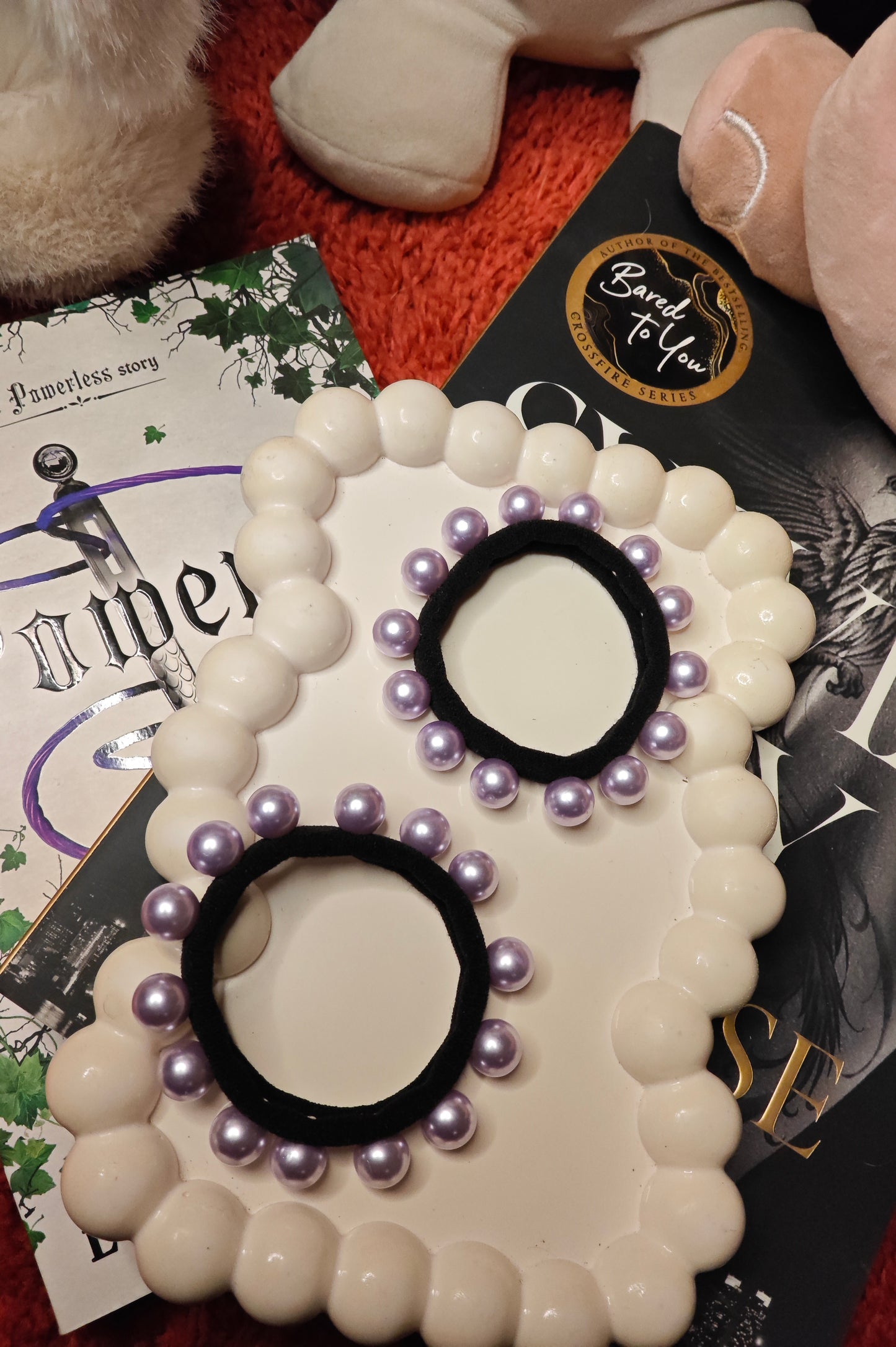 Shiny pearl hair ties (Set of 2)