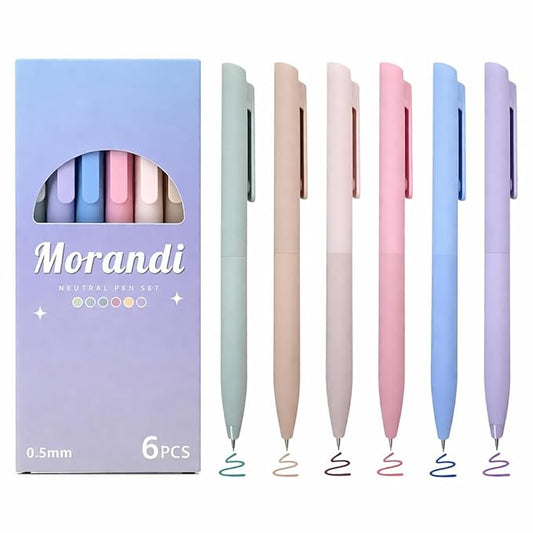Morandi 6-Piece Pastel Colour Gel Pen Set
