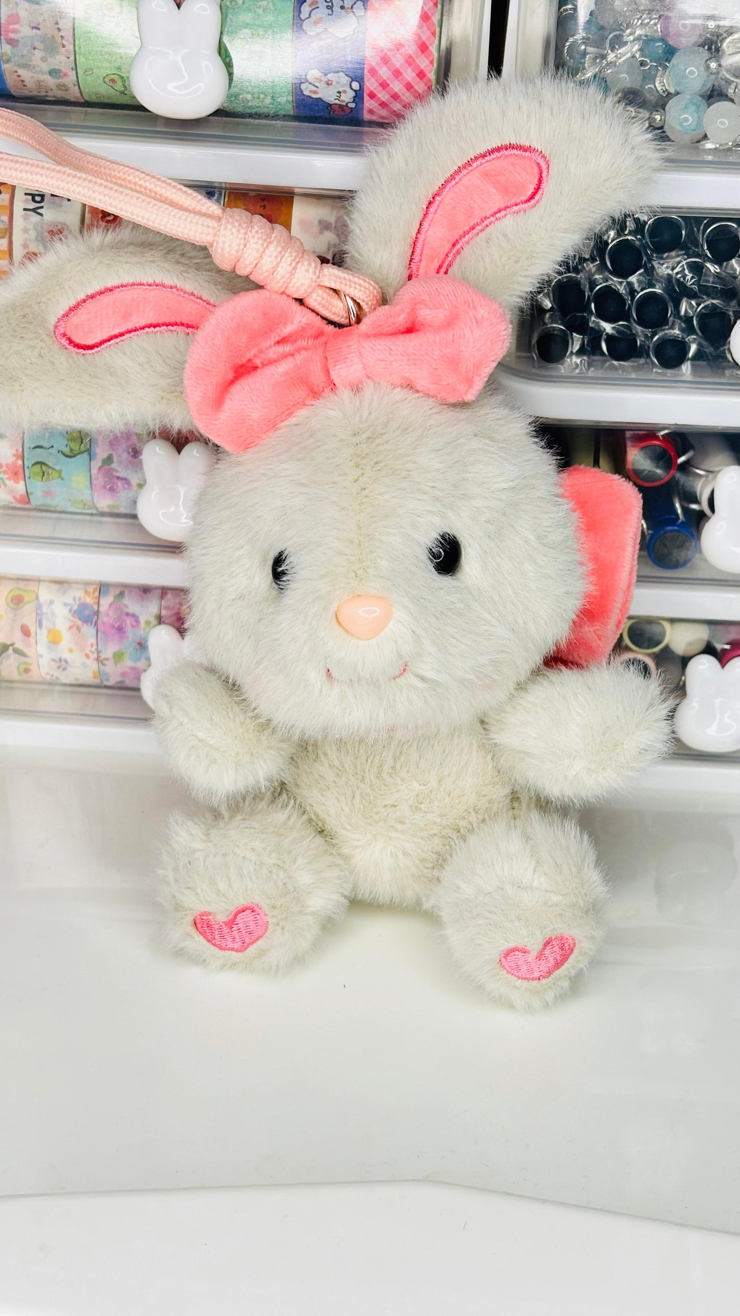 Cute Bunny Plush Bag Charm | Soft Rabbit Doll Keychain