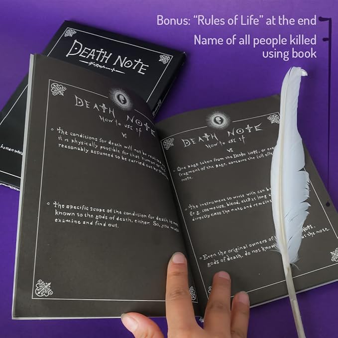 Death Note Anime Cosplay Notebook with feather pen