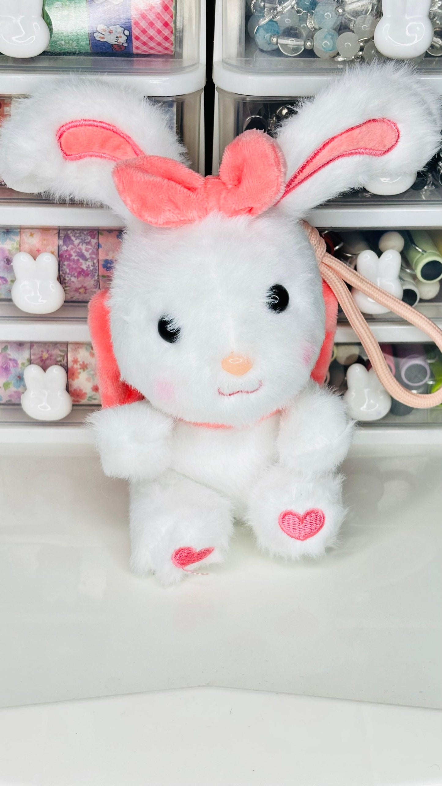 Cute Bunny Plush Bag Charm | Soft Rabbit Doll Keychain