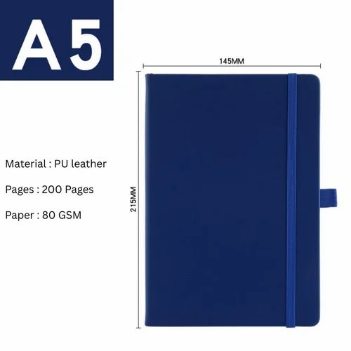 Solid blue colour diary with pen