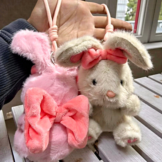 Cute Bunny Plush Bag Charm | Soft Rabbit Doll Keychain