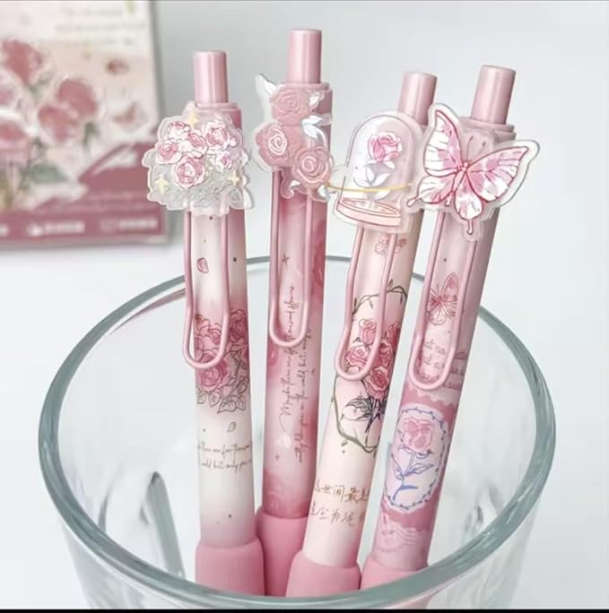 Rose Theme Gel Pen Set of 4