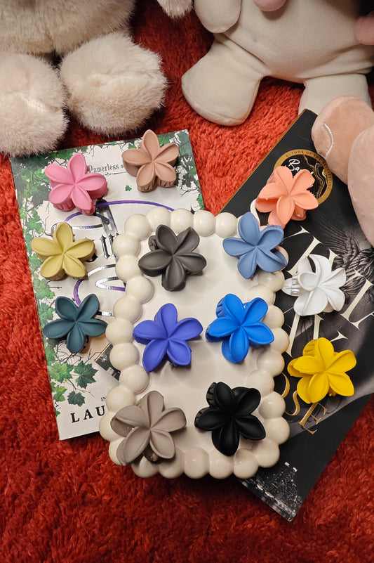 Korean Style matte Flower Hair Claw Small